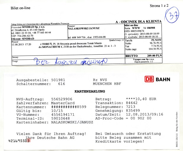 Koszty dojazdu do Niemiec.